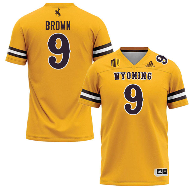 Wyoming Cowboys #9 Alex Brown College Football Jerseys Stitched Sale-Gold
